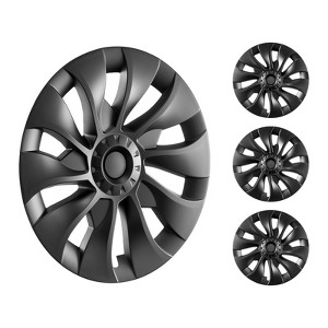 VEVOR Wheel Rim Cover Hubcaps, 18 in, 2017-2023 Model 3 Fully Fit Hubcap with Snap, Guard Tape & Valve Nozzle Hole, ABS & PC Hubcap, Black - 1 of 4