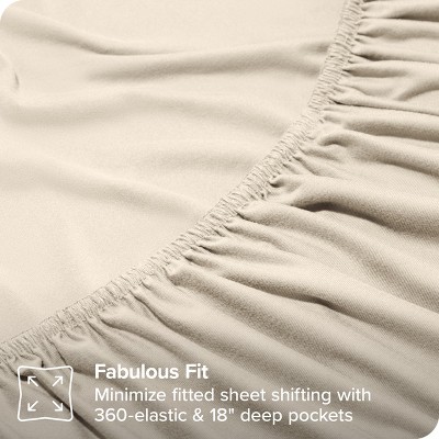 Twin Sand Microfiber Stretch Knit Sheet Set