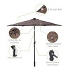 Tangkula 9' Outdoor Patio Umbrella Offset w/LED Light No Base Beige/Burgundy/Tan - 4 of 4