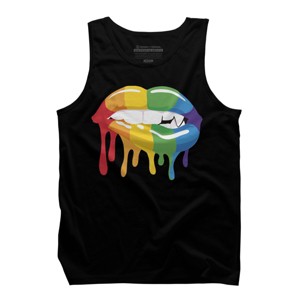 Adult Design By Humans Pride Vampire Melting Rainbow Lips By turtledojo Tank Top - 1 of 2