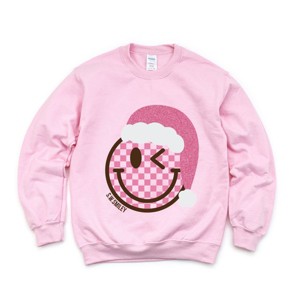 S.W.Smiley Glitter Santa Hat - Women's Graphic Sweatshirt - 1 of 4