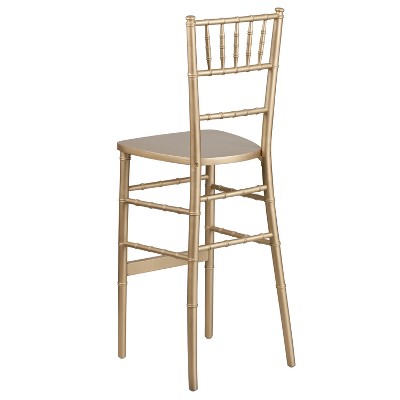 Gold and Brown Wood Chiavari Stackable Barstool