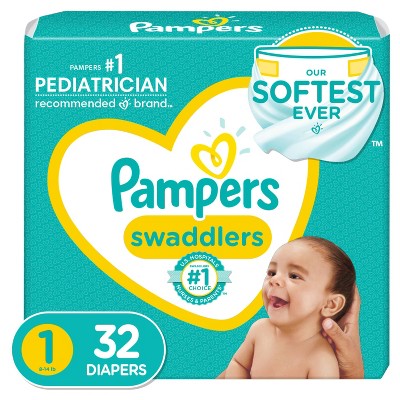 Image of Pampers Swaddlers Diapers Jumbo Pack - Size 1 -32ct