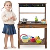Costway Kids Mud Kitchen Play Kitchen with Blackboard, Stoves, Removable Sink Natural - 4 of 4