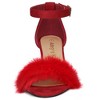 Allegra K Women's Faux Fur Buckle Closure Ankle Strap Block Heels Sandals - 2 of 4