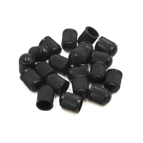 Unique Bargains 20Pcs Black Plastic Tire Air Valve Stem Caps Tyre Wheel  Rims Dust Cover for Car