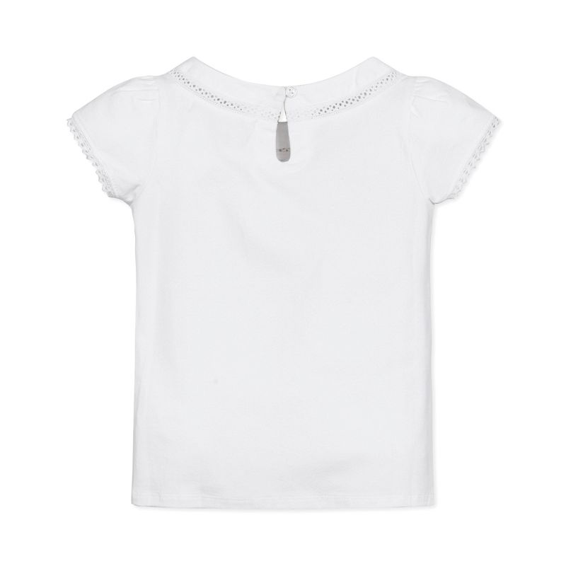 Hope & Henry Girls' Short Sleeve Knit Top with Tulip Sleeves, Infant, 3 of 5