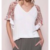 Women's Lace and Floral Knit Top - Hailey & Co - 3 of 4