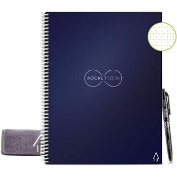 Rocketbook EVR-L-K-CDF Everlast Smart Reusable Notebook with Pen and Microfiber Cloth, Letter Size, Dark Blue