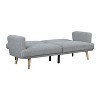 Serta Peter Convertible Sofa Gray: Twin Size, 70" Length, Small Space Design, Includes 2 Pillows - 4 of 4