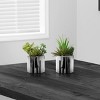 SEVOBAL Planters Set of 2 Artificial Succulent Plants 7" Tall in Glossy Black Pots for Modern Table Decor, Green, 5.5"*4.5"*7" - 2 of 4
