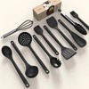Itopfox Silicone Cooking Utensils Set - Heat Resistant, Nonstick Kitchen Tools with Spatulas, Spoons, Whisk, Tongs, Dishwasher Safe, Black - 3 of 4