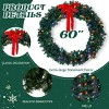 Syemin Wreaths 60" Christmas Wreath Artificial Xmas Wreath DIY Ornaments for Front Door Gate Wall Xmas Party Decorations, Green, 5"*60"*60" - 3 of 4