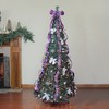 Northlight 6' Artificial Christmas Tree Prelit Purple and Silver Decorated Pop-Up - Clear Lights - 2 of 4