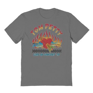Tom Petty Men's Flaming Heart Short Sleeve Graphic Cotton T-Shirt - 1 of 1