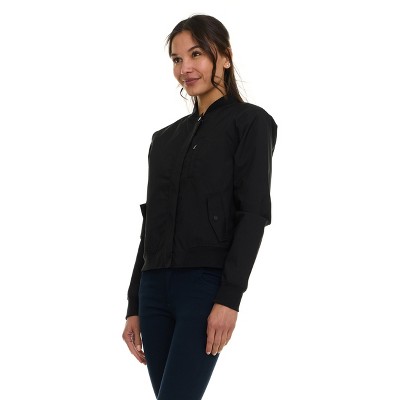 Canada Weather Gear Women's Bomber Flight Jacket – Lightweight Zip-Up Windbreaker with Ribbed Cuffs & Patch