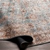 Livabliss 2'7"x12' Colin Traditional Machine Washable Rug Blue/Brown: Flatweave Runner, Pet Friendly, Indoor Use - 3 of 4