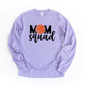 Simply Sage Market Women's Mom Squad Basketball Long Sleeve Graphic Tee - 1 of 2