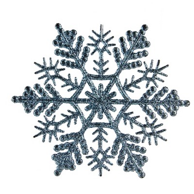 Northlight Set Of 2 Shiny Stone Blue Glitter Snowflakes Glass Christmas  Ball Ornaments 4 : Target