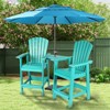 Aoodor Tall Adirondack Chairs Set of 2, HDPE Patio Bar Stool with Connecting Tray,All-Weather Balcony Chair - 3 of 4