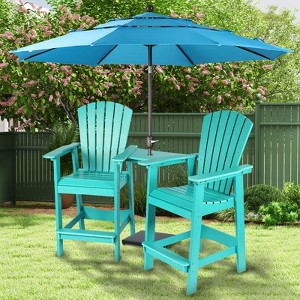 Aoodor Tall Adirondack Chairs Set of 2, HDPE Patio Bar Stool with Connecting Tray,All-Weather Balcony Chair - 1 of 4