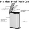 7.9 Gal & 1.6 Gal Slim Trash Can Set, Fingerprint-Proof Stainless Steel Garbage Can with Soft-Close Lid and Removable Inner Bucket - 2 of 4