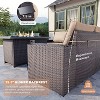 ALAULM Outdoor Patio Furniture Set Outdoor Sectional Rattan Sofa Set Brown Manual Wicker Patio Conversation Set with Cushions - 4 of 4