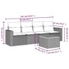 vidaXL 5 Piece Patio Sofa Set with Cushions Black and Cream Poly Rattan - 3 of 4