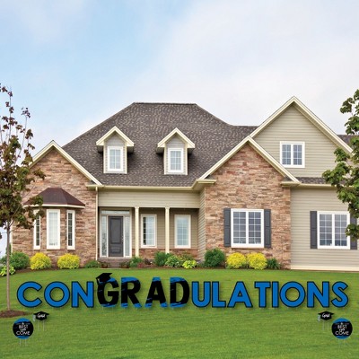 Big Dot of Happiness Blue Graduation Party Yard Signs - Outdoor Lawn Decorations - ConGRADulations