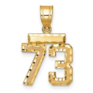 Black Bow Jewelry 14k Yellow Gold, Varsity Collection, Small D/C Pendant Number 73 - 1 of 3