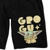 The Mandalorian Chibi Wide-Eyed Grogu Men's Black Sleep Pajama Shorts - 2 of 4