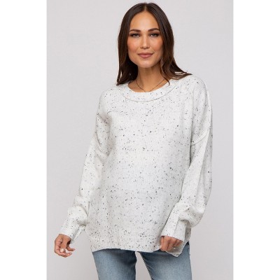 PinkBlush Ivory Speckled Knit Maternity Sweater