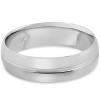 Pompeii3 Mens 10k White Gold 6MM Polished Dome Carved Wedding Band Comfort Fit Ring - 4 of 4