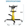 Heavy Duty 2-Plunger Transmission Jack with 2-Stage Hydraulic Telescopic Lift, Foot Pedal  & 360 Degree Swivel Wheels, 1322 LBS Capacity - 2 of 4