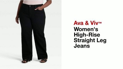 Women's High-Rise Straight Leg Jeans - Ava & Viv™