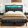 WOWLIVE Bed Frame with Storage Headboard, Metal Platform Bed Frame, Storage Bed with Charging Station and LED Light - 2 of 4