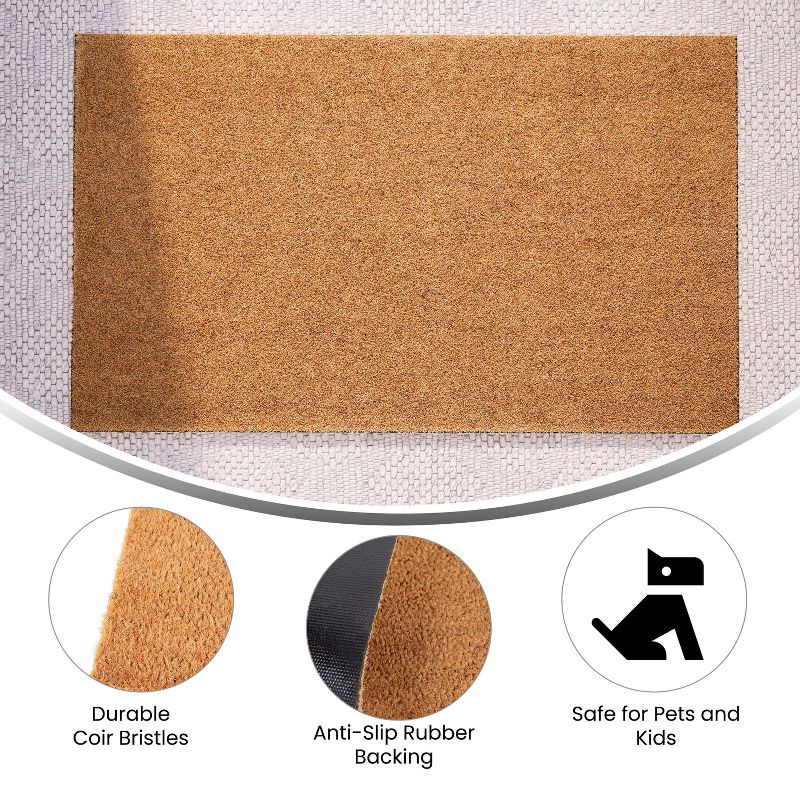 Emma and Oliver Weather Resistant Coir Doormat with Anti-Slip Rubber Backing for Indoor/Outdoor Use, 5 of 10