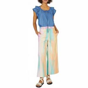 Women's Relaxed Wide Legged Pants - current air - 1 of 4