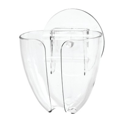 iDesign Plastic Self-Draining Suction Cup Wall Mount Kitchen Sink Bar Soap Holder – 2.5" x 3.5" x 6", Clear