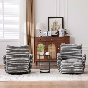 MAYEERTY 360 Swivel Barrel Chair, Fluffy Velvet, Living Room Office, Multi-Color - 1 of 4