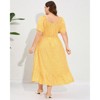 Plus Size Summer Dress for Women Square Neck Casual Boho A Line Maxi Dress - 4 of 4