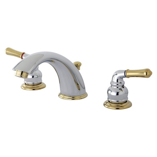 Widespread Two Tone Bathroom Faucet Chrome/Polished Brass - Kingston Brass, Plished Brass
