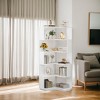 Hommoo 6-Tier Corner Bookshelf, 64.96" Corner Bookcase with Anti-Drop Panel - 3 of 4