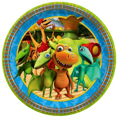 Treasures Gifted Dinosaur Train Plates 9in - Dinosaur Train Party Supplies - 24 Pack