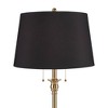 360 Lighting Dyna 58" Antique Brass Black Faux Silk Shade Floor Lamp - 2 of 4