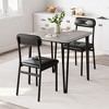 Dining Table for 2, Small Square kitchen Dinner Table Set for 2,Space Saving Wood Modern Dinette With Upholstered,3 Piece - 2 of 4