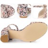 Perphy Women's Floral Printed Open Toe Ankle Strap Chunky Heels Sandals - 3 of 3