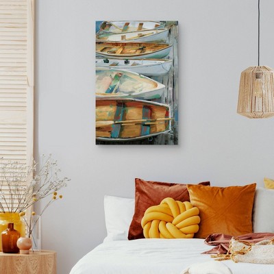 Vintage Rowboats Nautical Canvas Art Print, 37" x 25"