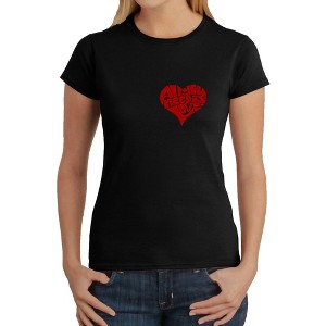 LA Pop Art All You Need is Love - Women's Word Art T-Shirt - 1 of 4