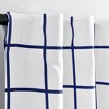 Urban Square Grid 100% Lined Back Tab/Rod Pocket Blackout Window Curtain Panels White/Navy 42X84 Set - 3 of 4